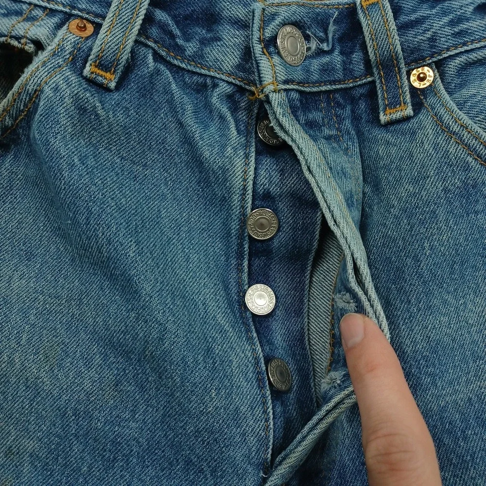 Vintage Levis 501xx Jeans‎ Mens 30x33 Blue Denim 501-0000 Distressed Button Fly